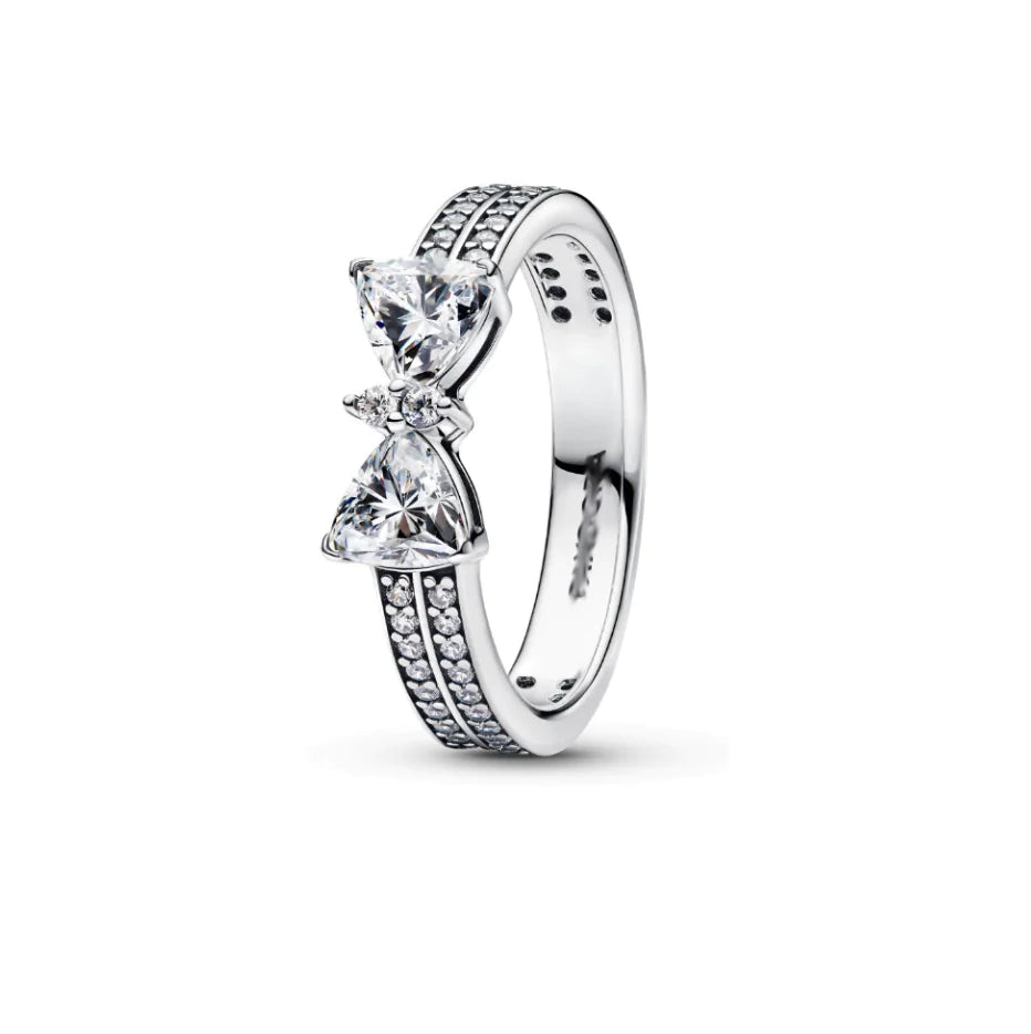 925 Silver Bow Star Wishing Ring