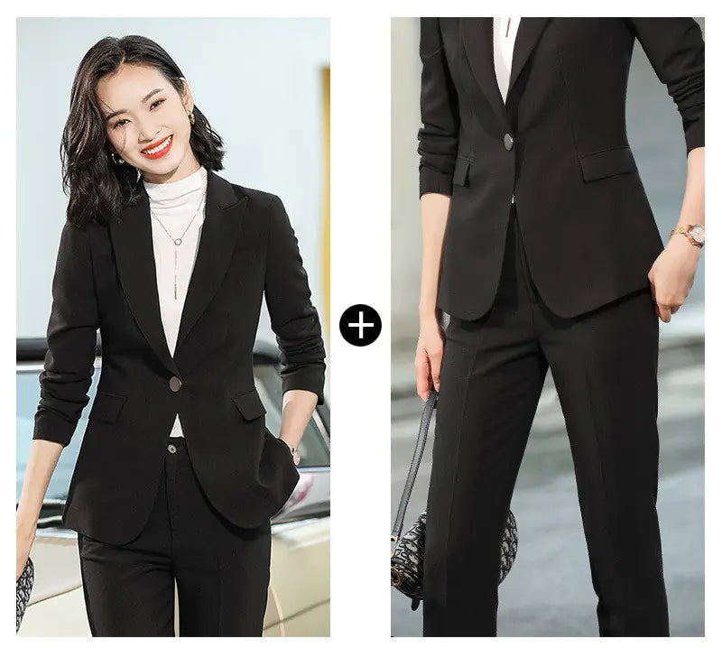 Women's Stylish Suit Set for Work - Korean Fashion