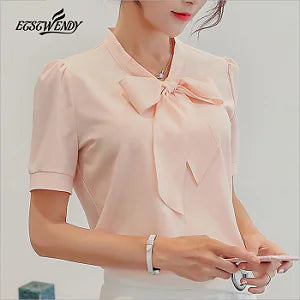 Elegant Women's Casual Chiffon Shirt for Office Wear