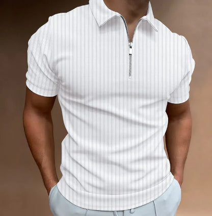 Men's Striped Polo Shirt (Short Sleeve, One Piece)