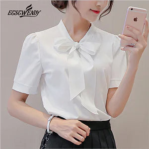 Elegant Women's Casual Chiffon Shirt for Office Wear