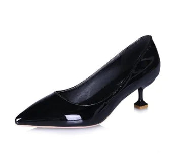 Pointed Toe High Heels - 5CM Kitten Heel Pumps