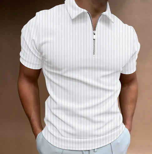 Men's Striped Polo Shirt (Short Sleeve, One Piece)