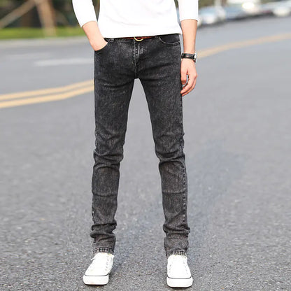 Men's White Slim Fit Stretch Stiletto Jeans