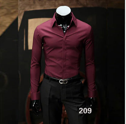 Men's Slim Fit Long Sleeve Dress Shirt (Wholesale)