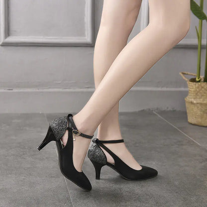 Women's Pointed Toe High Heels with Ankle Strap