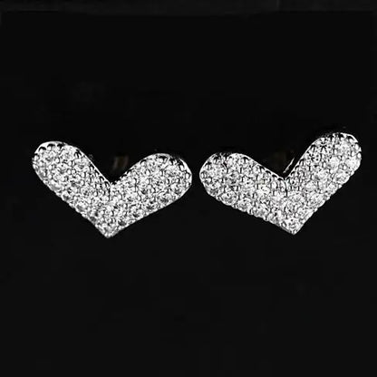 Heart Beats  The Pave Heart Earrings