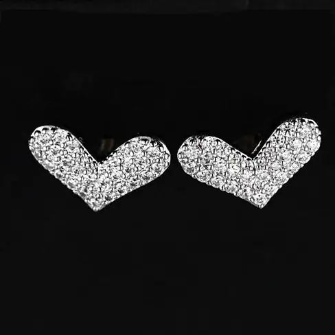 Heart Beats  The Pave Heart Earrings