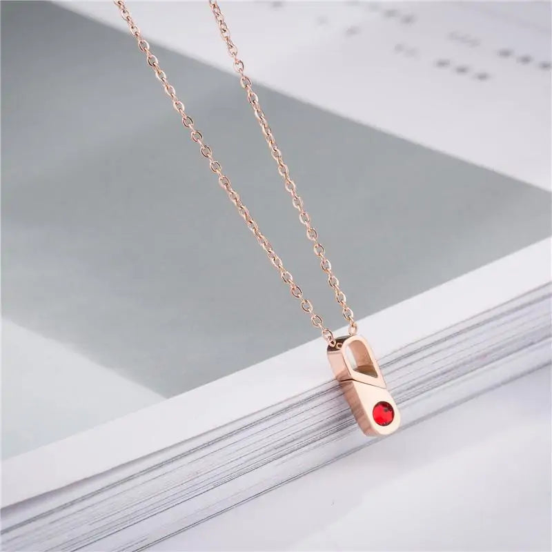Gold Heart Lock Necklace