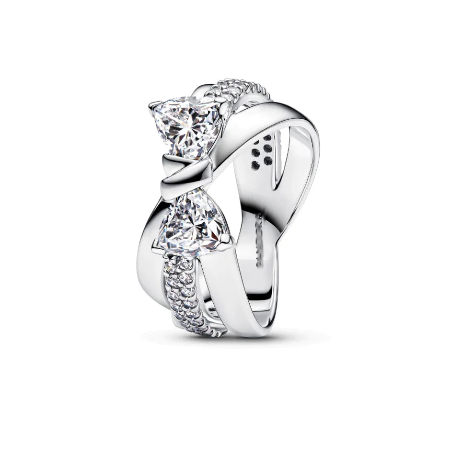 925 Silver Bow Star Wishing Ring