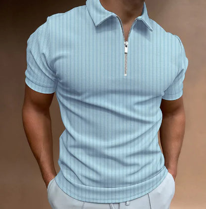 Men's Striped Polo Shirt (Short Sleeve, One Piece)