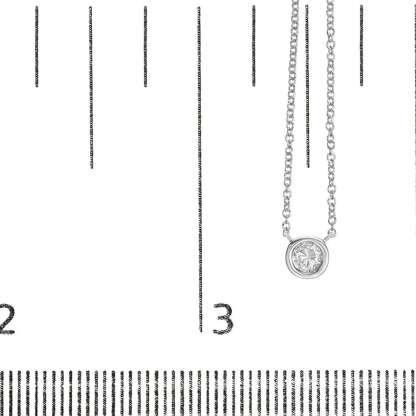 10K Gold Round Brilliant-Cut Diamond Modern Bezel-Set Solitaire 16"-18" Pendant Necklace (H-I Color, SI2-I1 Clarity)