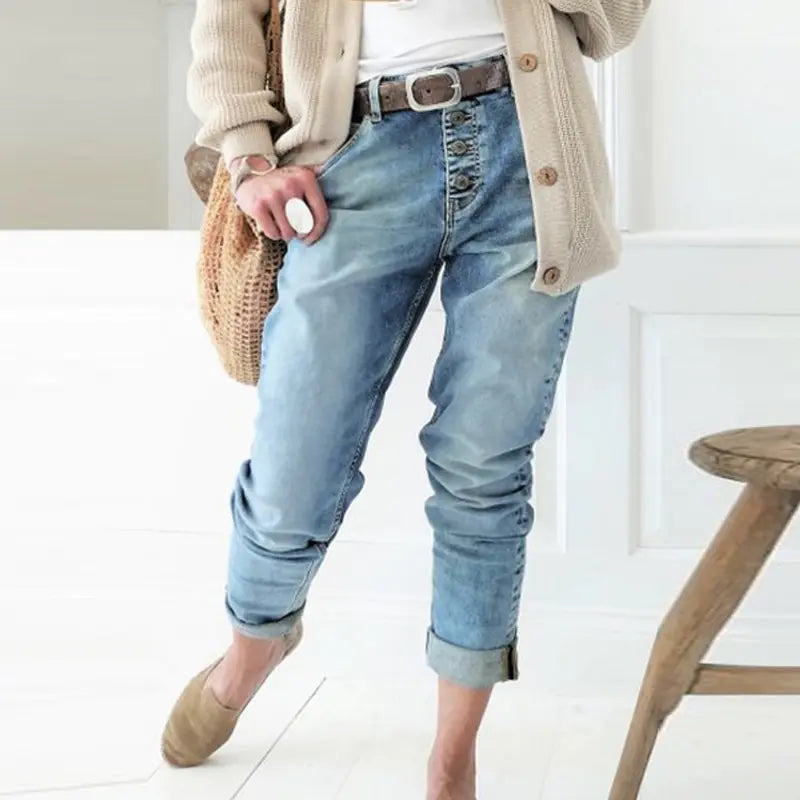 Beaded Women's Straight Leg Fashion Jeans