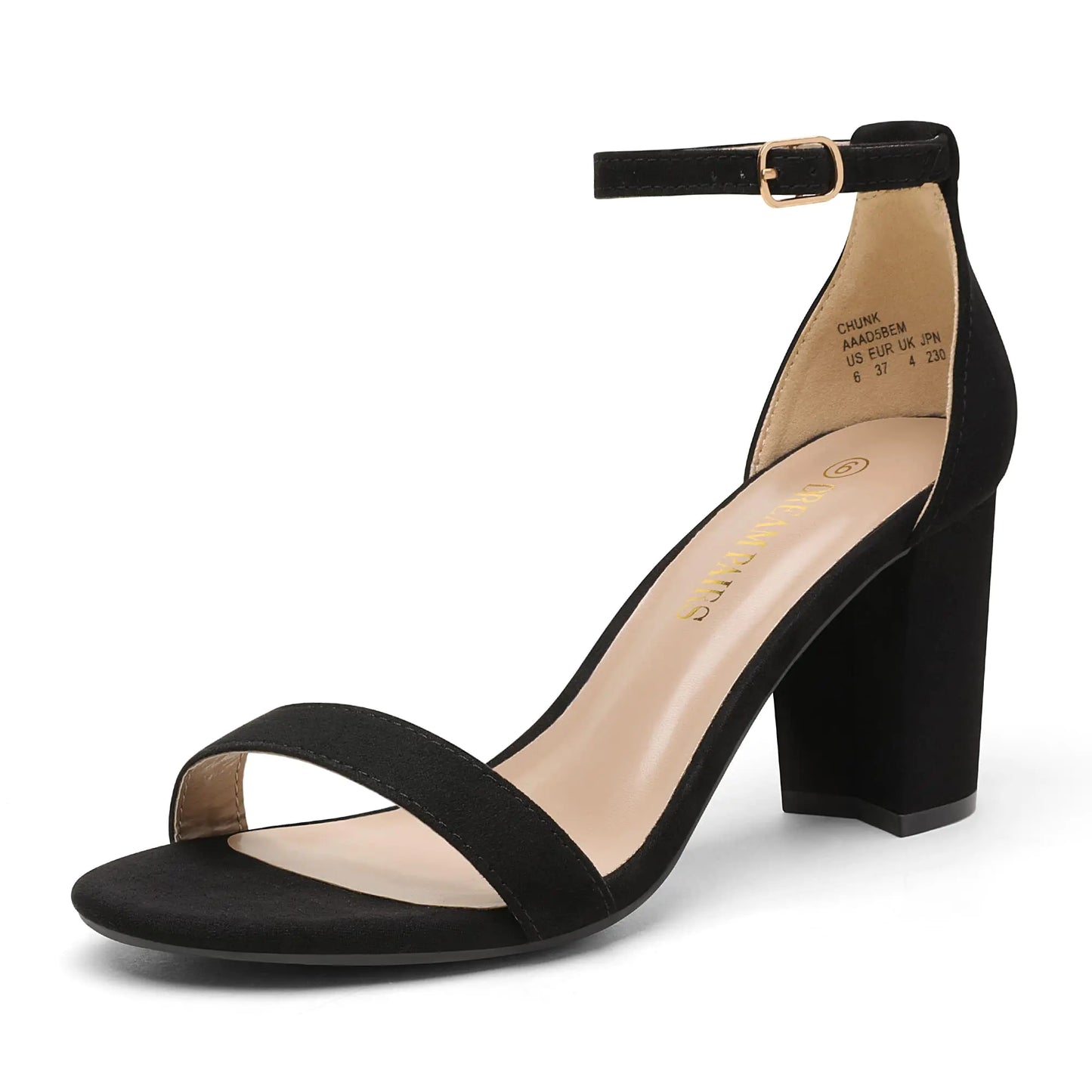 DREAM PAIRS Women's Chunk Low Heel Pump Sandals 9 Gold-glitter