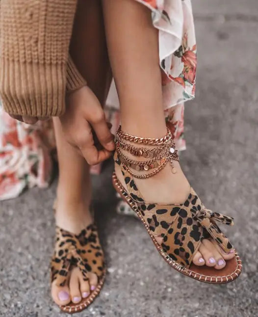 Flat Fringed Buckle Women's Sandals Shoes