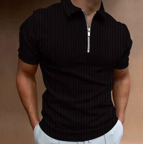 Men's Striped Polo Shirt (Short Sleeve, One Piece)