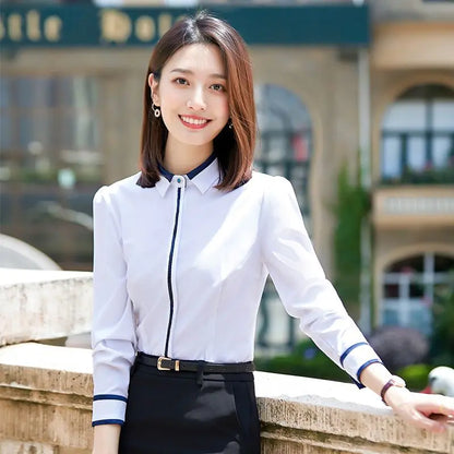 Elegant Long Sleeve Chiffon Casual Women's Shirt