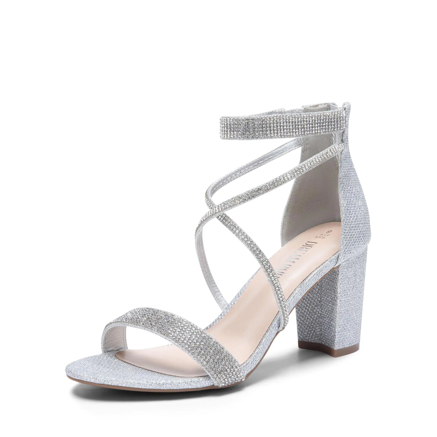 DREAM PAIRS Women's Chunk Low Heel Pump Sandals 9 Gold-glitter