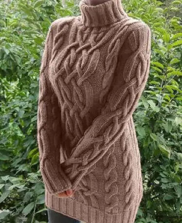 Turtleneck Thickened Twist print Sweater