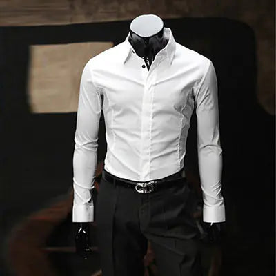 Men's Slim Fit Long Sleeve Dress Shirt (Wholesale)