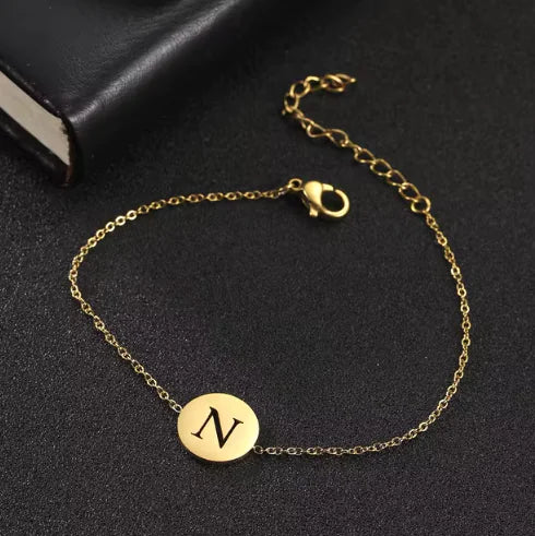 Customizable Hollow Letter Pendant Bracelets