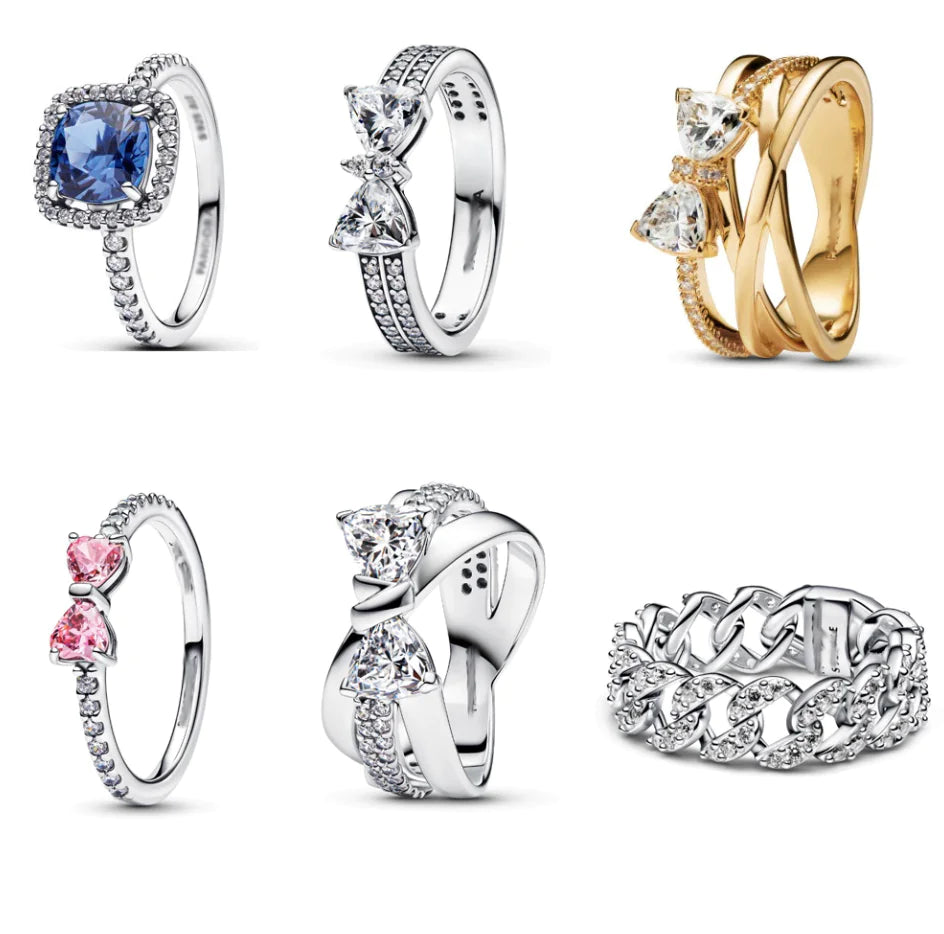 925 Silver Bow Star Wishing Ring