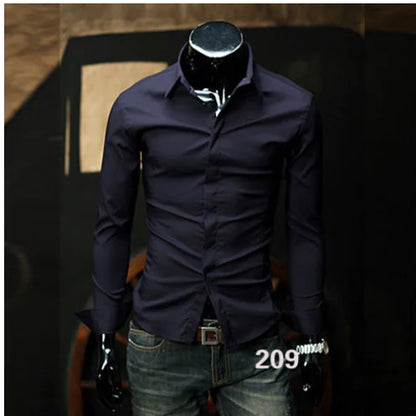 Men's Slim Fit Long Sleeve Dress Shirt (Wholesale)
