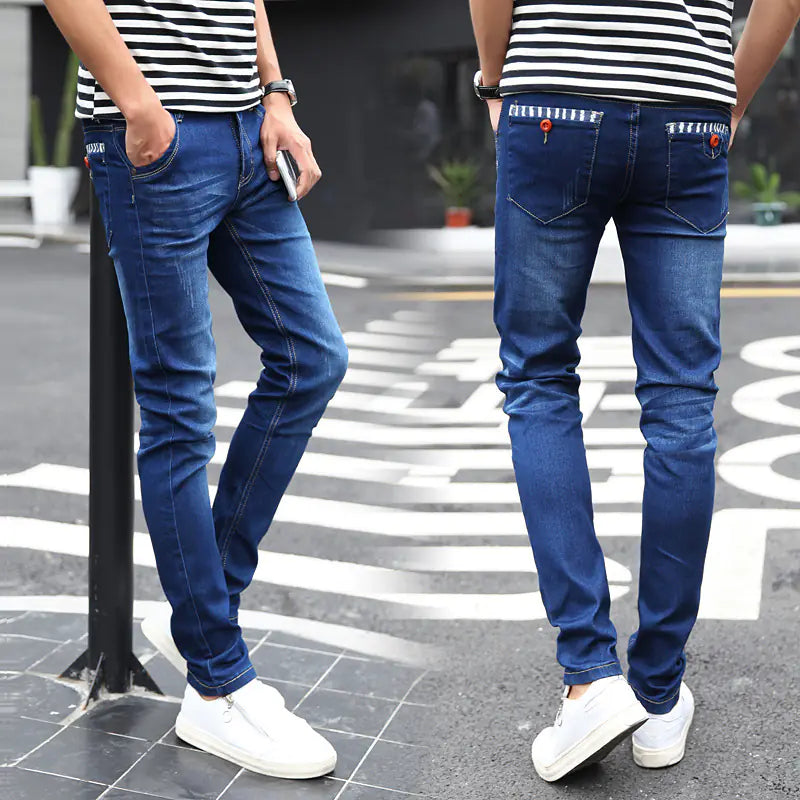 Men's White Slim Fit Stretch Stiletto Jeans