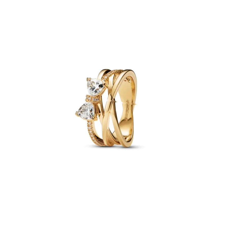 925 Silver Bow Star Wishing Ring