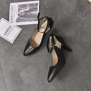Women's Pointed Toe High Heels with Ankle Strap