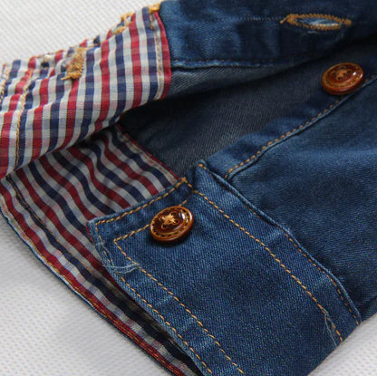 Men's Slim Fit Denim Long Sleeve Shirt JW813