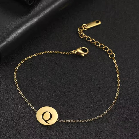 Customizable Hollow Letter Pendant Bracelets