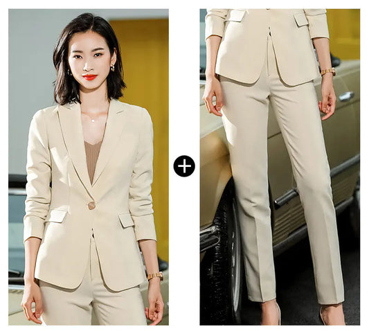 Women's Stylish Suit Set for Work - Korean Fashion