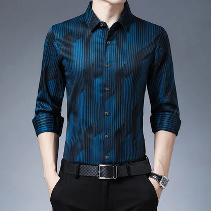 Men's Long Sleeve Thin Shirts for Middle Aged & Elderly