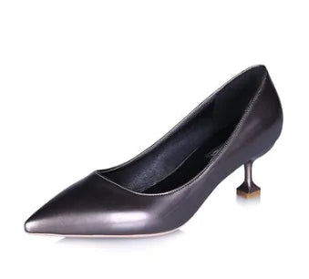 Pointed Toe High Heels - 5CM Kitten Heel Pumps