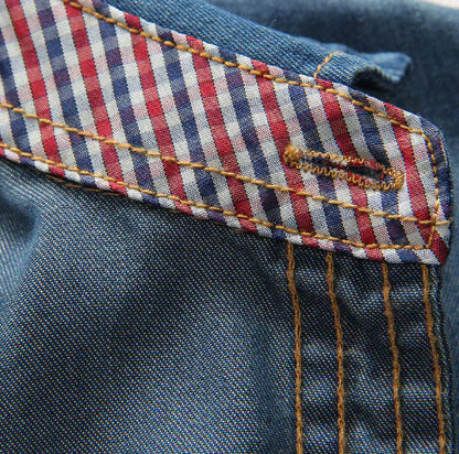 Men's Slim Fit Denim Long Sleeve Shirt JW813