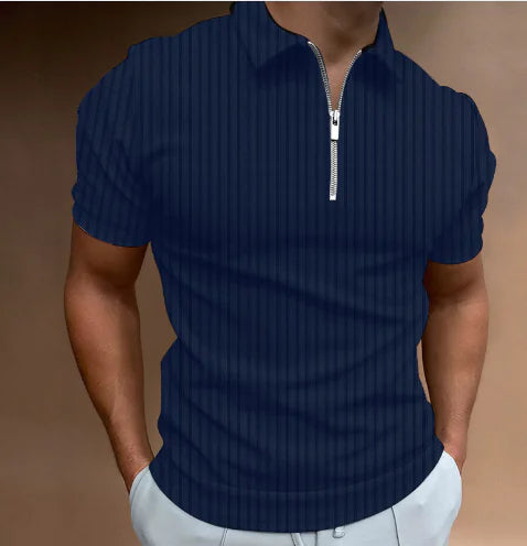 Men's Striped Polo Shirt (Short Sleeve, One Piece)