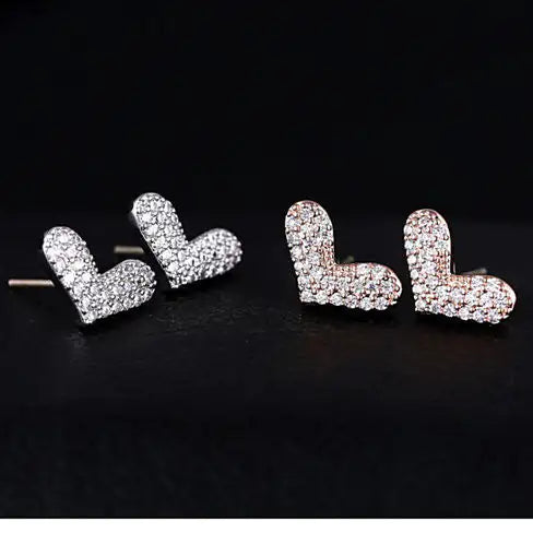 Heart Beats  The Pave Heart Earrings