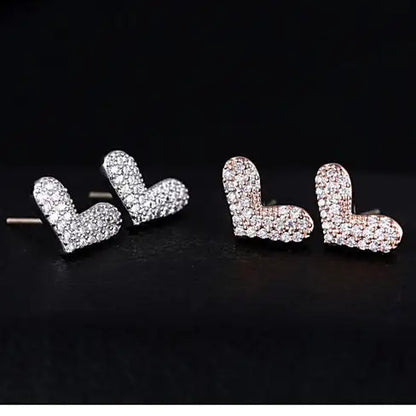 Heart Beats  The Pave Heart Earrings
