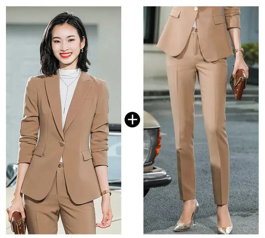 Women's Stylish Suit Set for Work - Korean Fashion