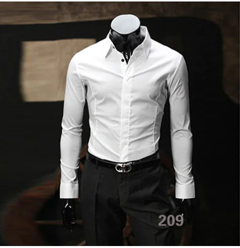 Men's Slim Fit Long Sleeve Dress Shirt (Wholesale)