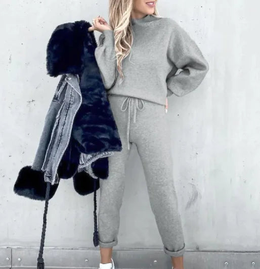 Solid Color Turtleneck Hoodie