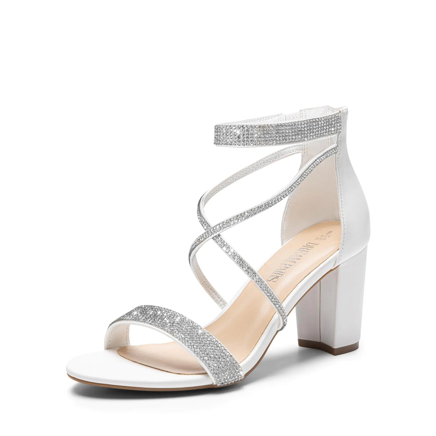 DREAM PAIRS Women's Chunk Low Heel Pump Sandals 9 Gold-glitter
