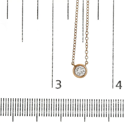 10K Gold Round Brilliant-Cut Diamond Modern Bezel-Set Solitaire 16"-18" Pendant Necklace (H-I Color, SI2-I1 Clarity)