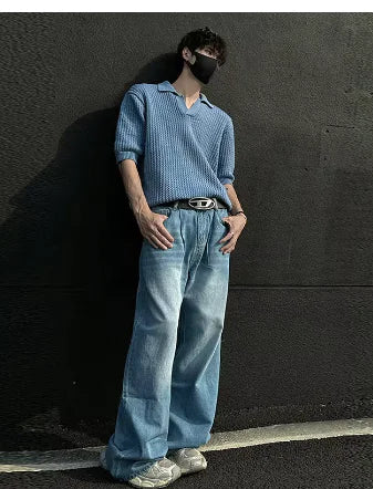 Summer Men's Hollow Out Polo Shirt