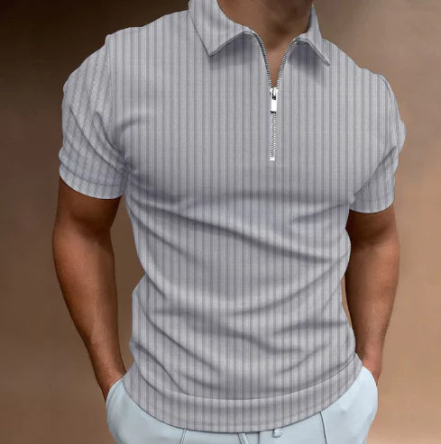 Men's Striped Polo Shirt (Short Sleeve, One Piece)