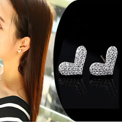 Heart Beats  The Pave Heart Earrings