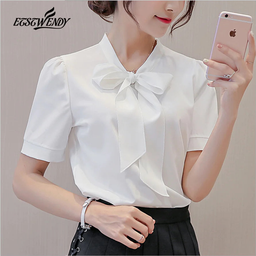 Elegant Women's Casual Chiffon Shirt for Office Wear