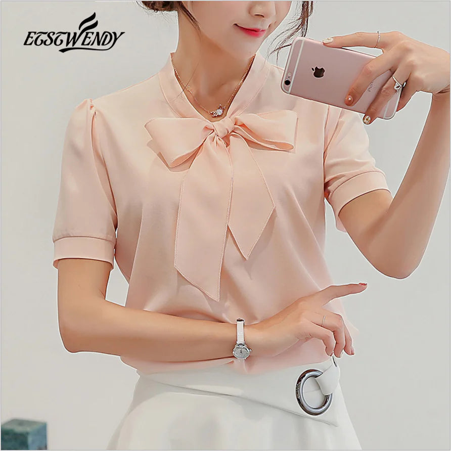 Elegant Women's Casual Chiffon Shirt for Office Wear