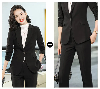 Women's Stylish Suit Set for Work - Korean Fashion